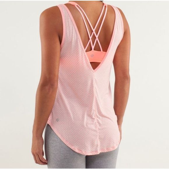 lululemon athletica Tops - GUC, Size 8, Lululemon Burn It Out Tank
Mesh Burnout Bleached Coral / Bleached C